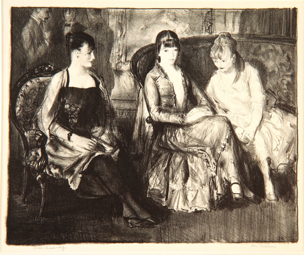 Elsie, Emma og Marjorie, 1921 av George Wesley Bellows