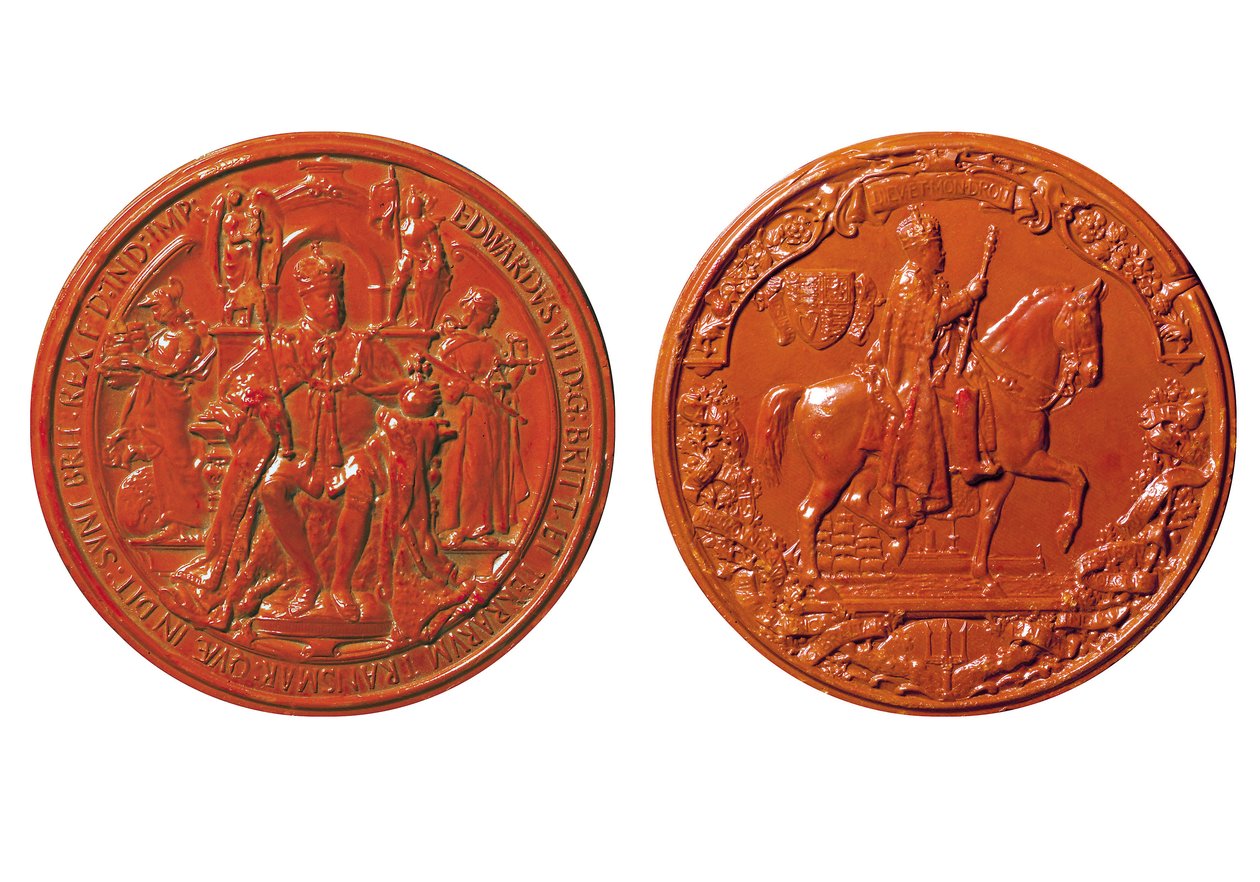 Great Seal of Edward VII, modellering av Frank Bowcher, ca. 1904 (voks) av George William De Saulles