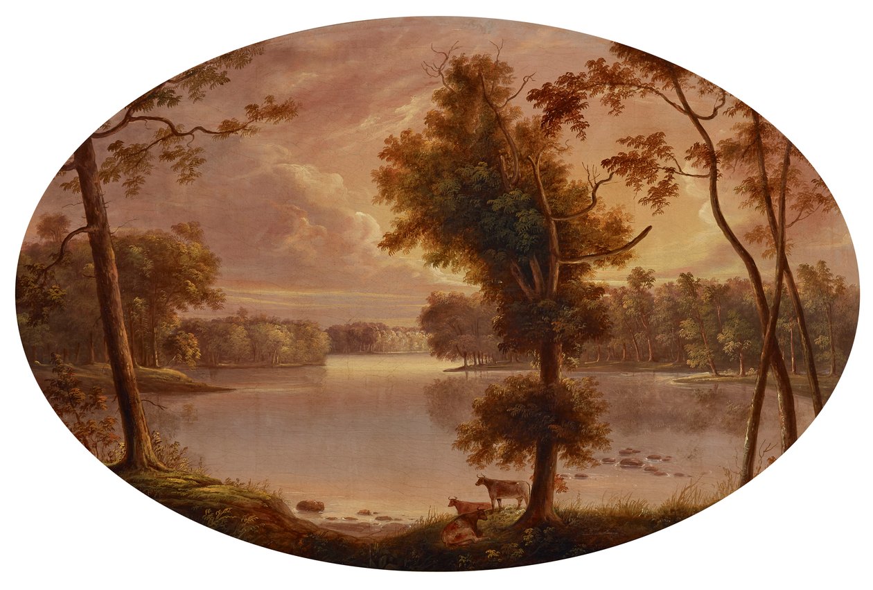 Landskap (sannsynligvis i nærheten av Lafayette, Indiana) av George Winter