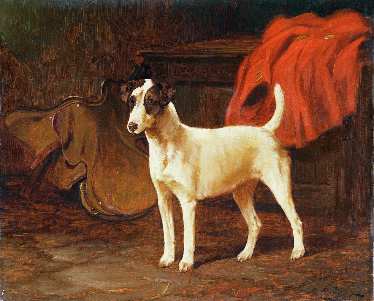 Fox Terrier i stall av George Wright
