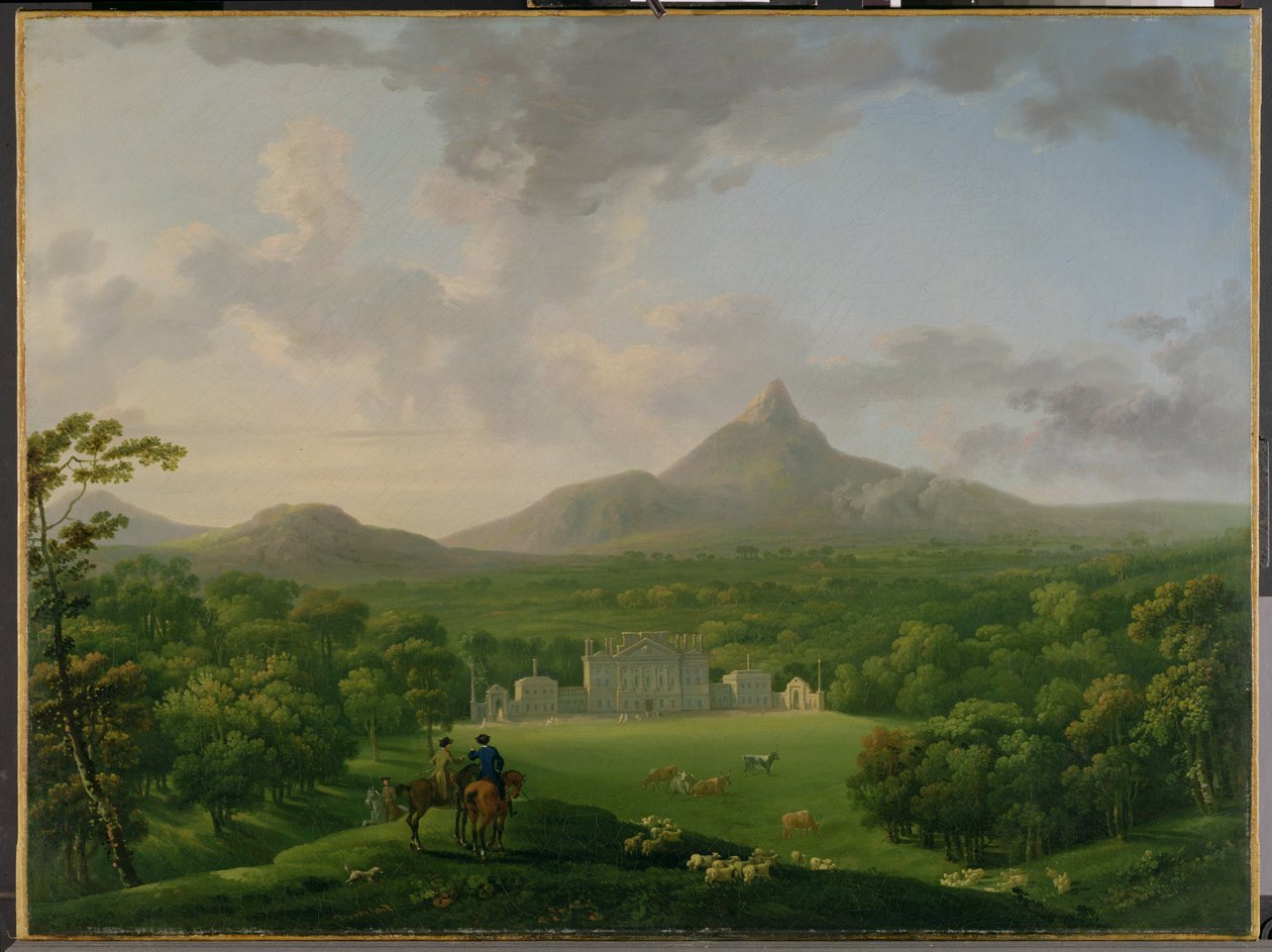 Utsikt over Powerscourt, County Wicklow, ca. 1760-2 av George the Elder Barret
