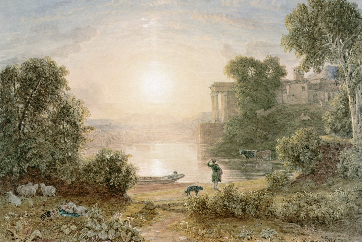 Klassisk landskap av George the Younger Barret