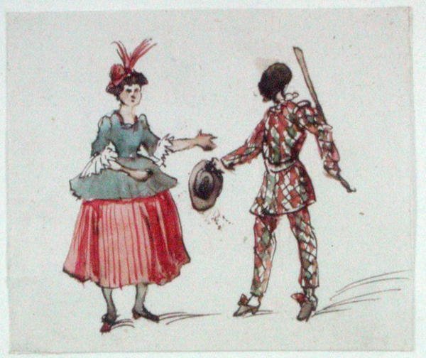 To karakterer fra Commedia dell