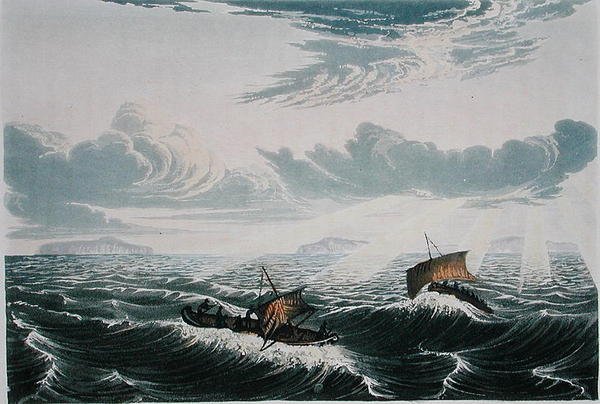 Kano på vei til, i en kuling ved soloppgang, 23. august 1821, fra 