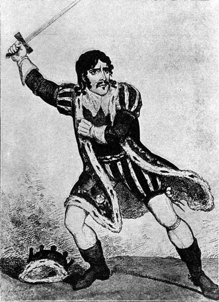 Edmund Kean (1787-1833) som Richard III av George (after) Cruikshank