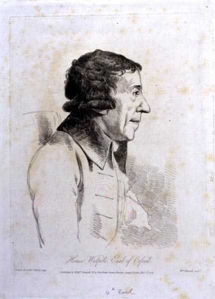 Horace Walpole, 4. jarl av Orford (1717-97), gravert av William Daniell (1769-1837) av George (after) Dance