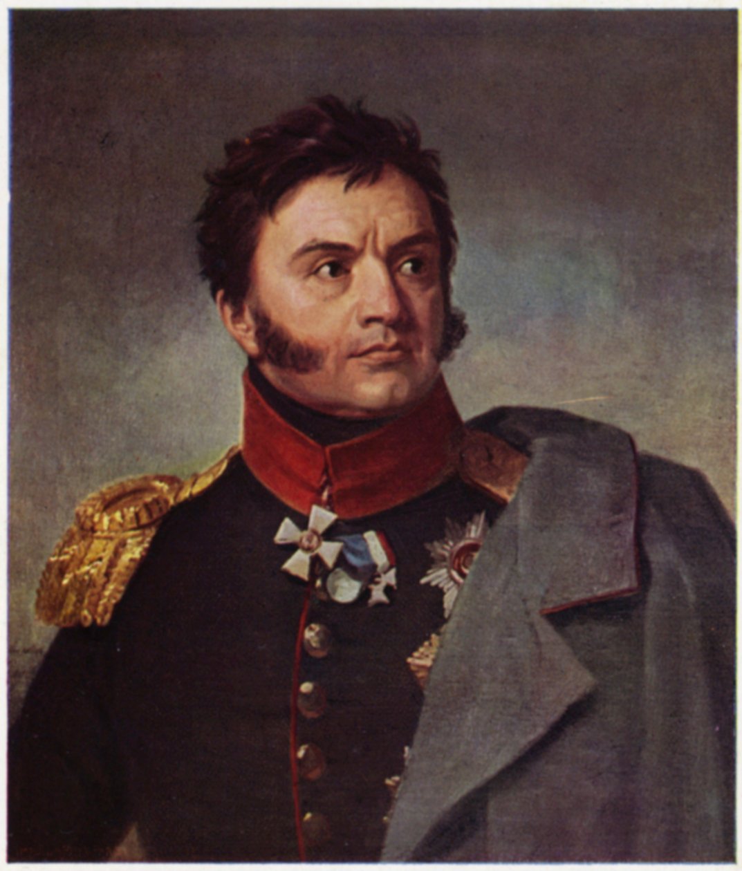 Portrett av Nikolay Raevsky (fargelitografi) av George (after) Dawe