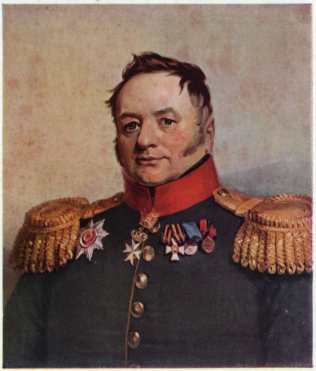 Portrett av Pavel Tuchkov (fargelitografi) av George (after) Dawe