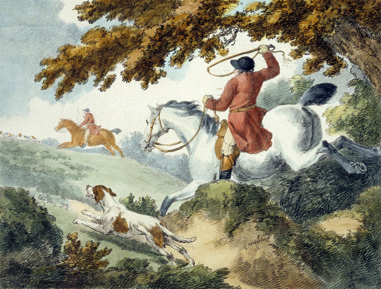 Jakt, gravert av J. Wright av George (after) Morland