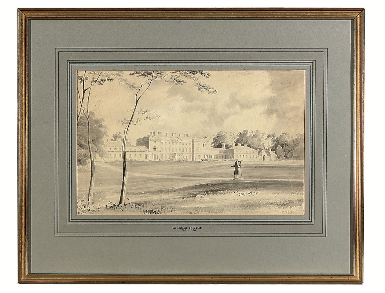 Carton House, Co. Kildare, sete for hertugen av Leinster (blyant og grå vask) av George (after) Petrie