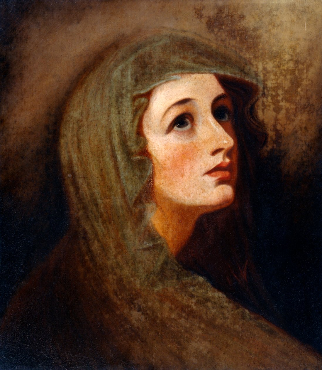 Lady Hamilton som en vestal (olje på lerret) av George (after) Romney