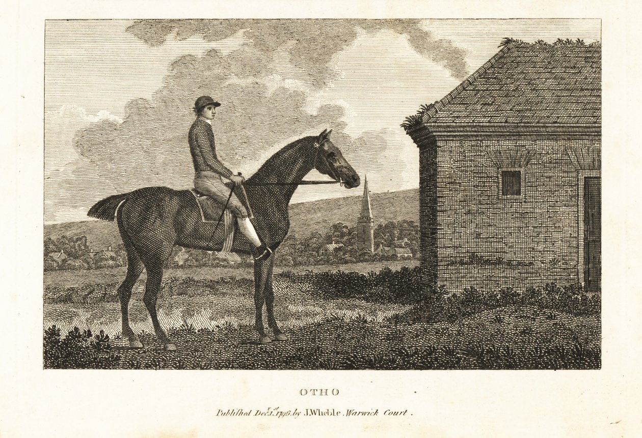 Portrett av fullblods veddeløpshesten Otho av George (after) Stubbs