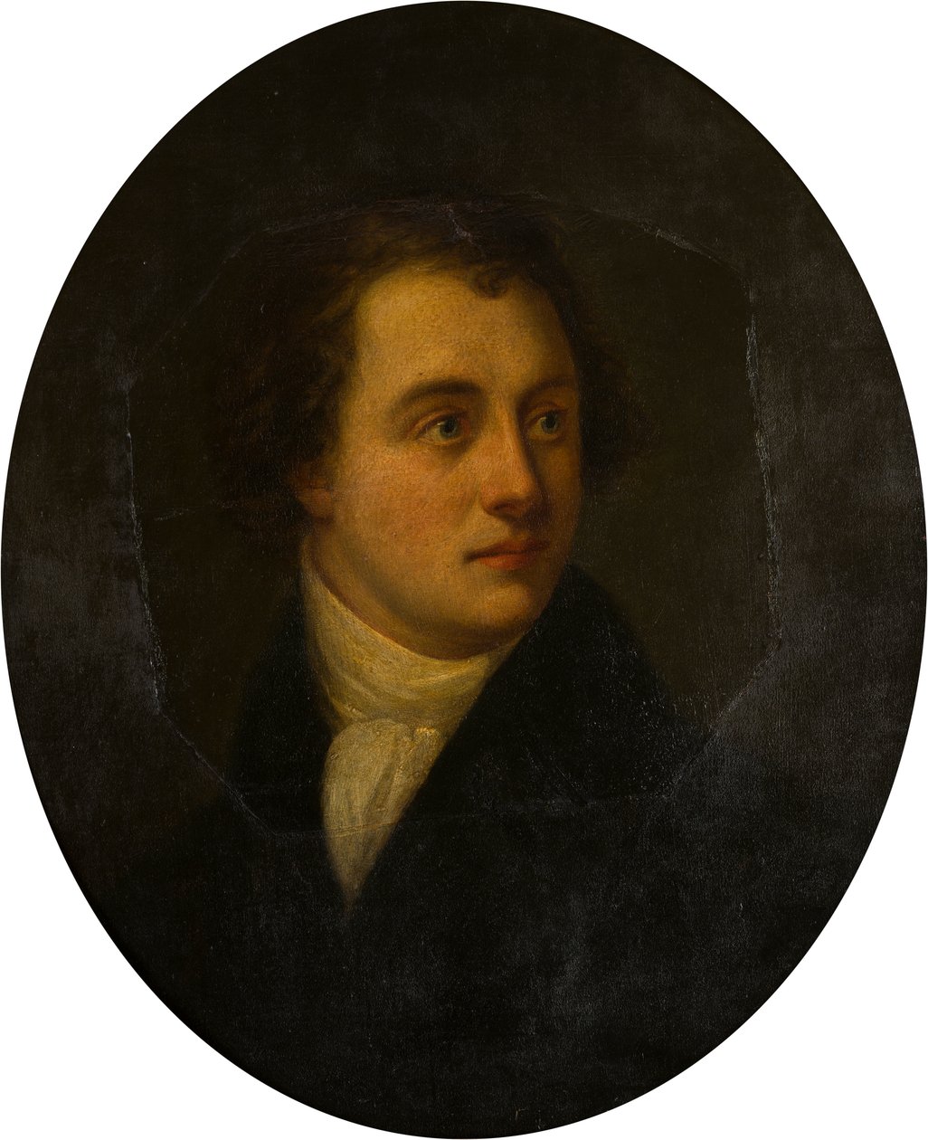 Portrett av en ukjent gentleman, ca. 1807-19 (olje på kobber) av George (attr.to) Harlow