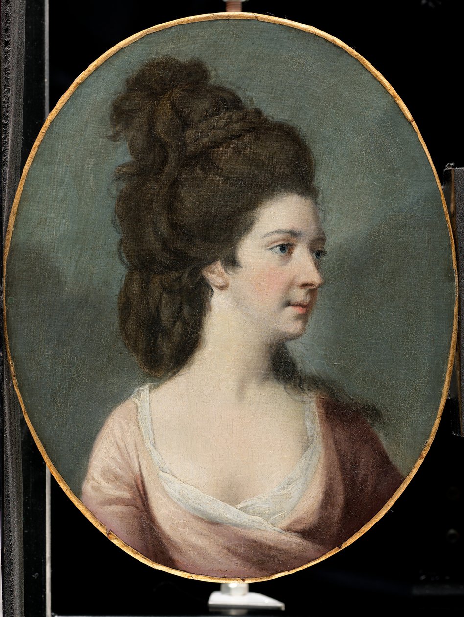 Miss La Touche (olje på lerret) av George (circle of) Romney