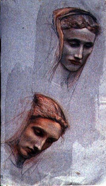 En studie av det tilbakelente hodet til en dame av George 9th Earl of Carlisle Howard