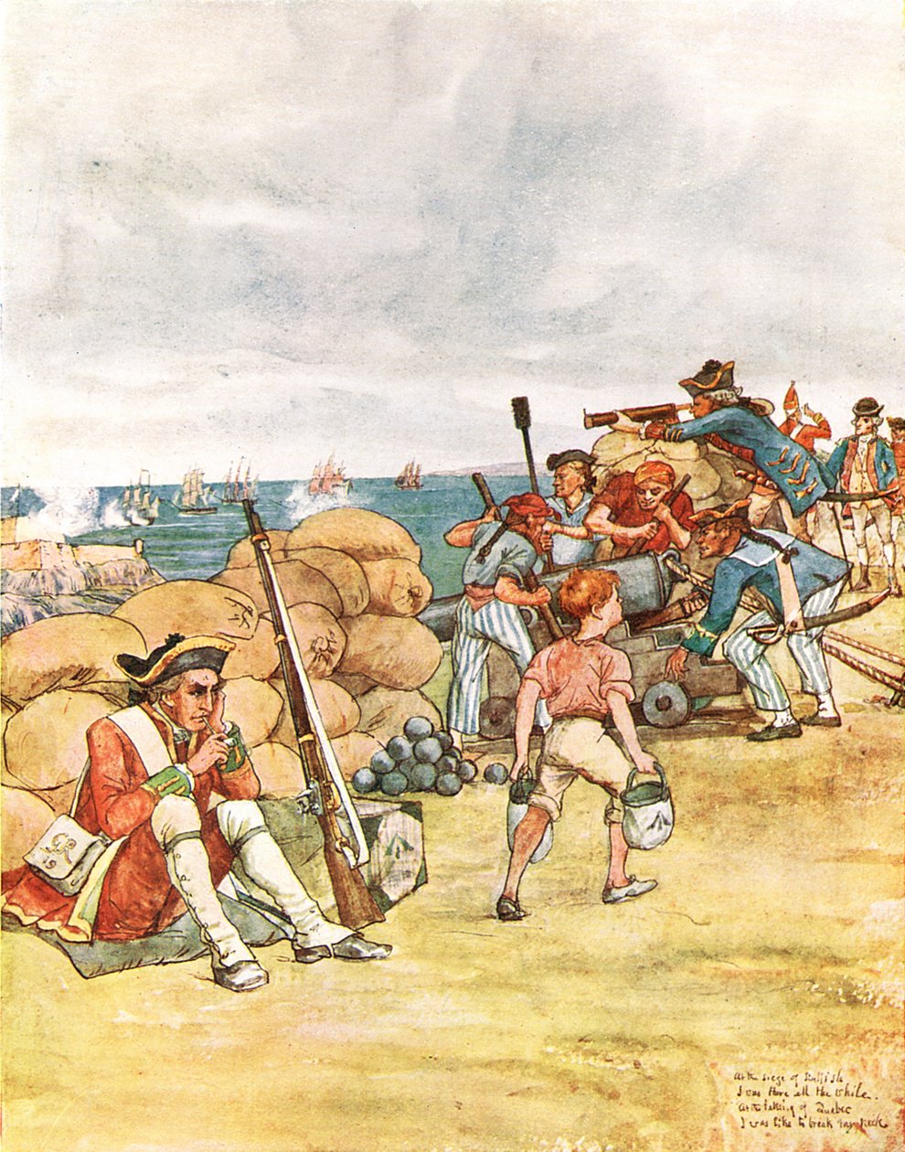 At the Siege of Belle Isle, illustrasjon fra 