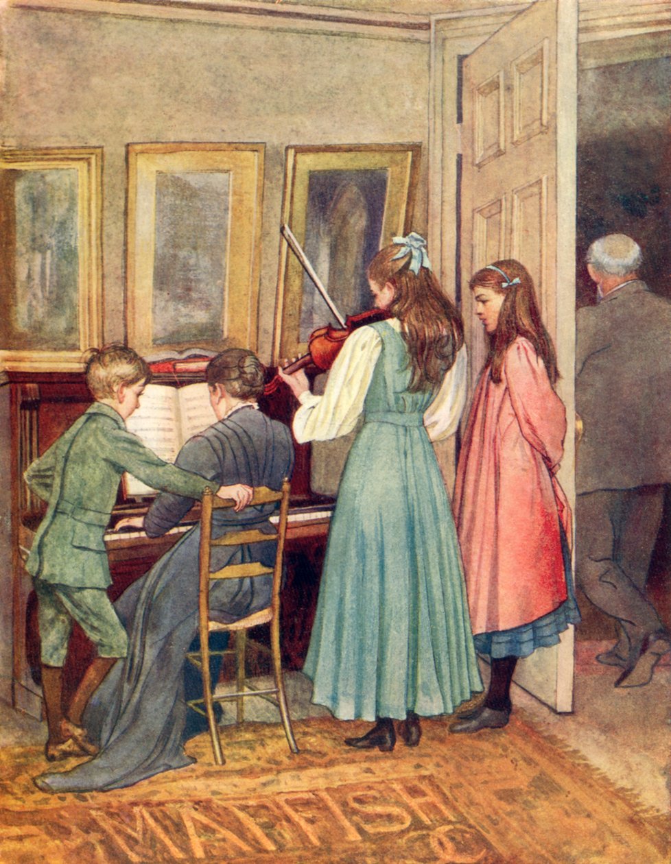 Å lage musikk (fargelitografi) av George 9th Earl of Carlisle Howard