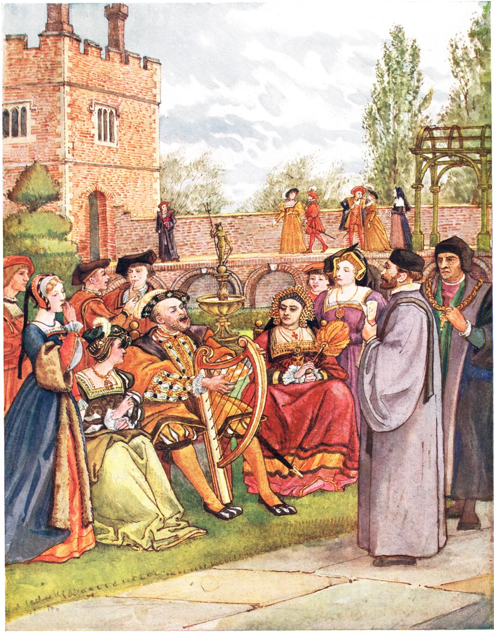The Kings Ballad, illustrasjon fra 'A Picture Song Book', 1910 av George, 9th Earl of Carlisle Howard