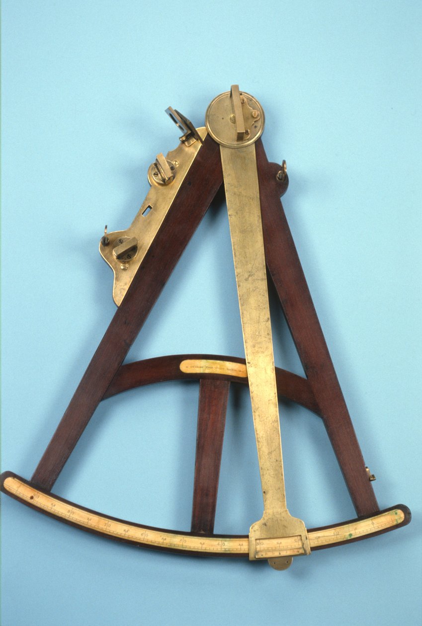 18-tommers Hadley-kvadrant eller oktant, ca. 1760 (tre, messing og glass) av George Adams