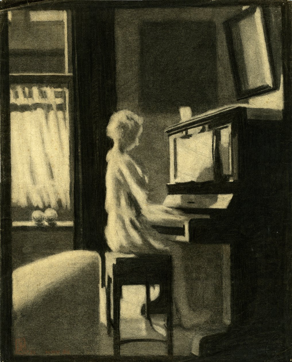 Dorothy Playing the Piano, 30. november 1931 av George Adamson