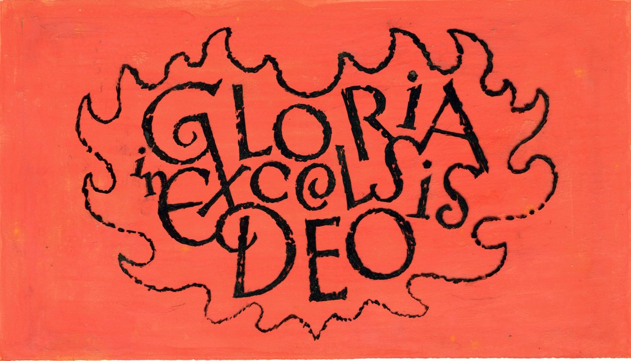 Gloria i Excelsis Deo, 1970-tallet (indisk blekk på gjennomsiktighet over gouache på papir) av George Adamson