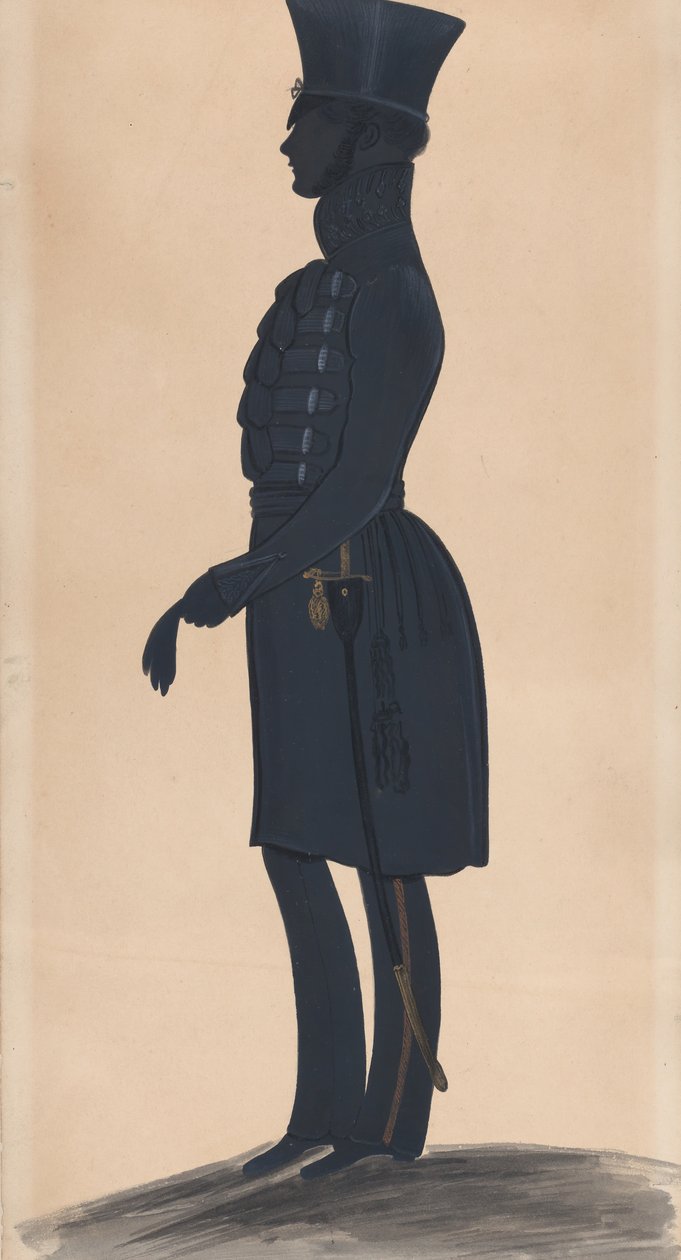 Oberst H.J. Daniell, full lengde til venstre, 1827-44. av George Angelo Crowhurst