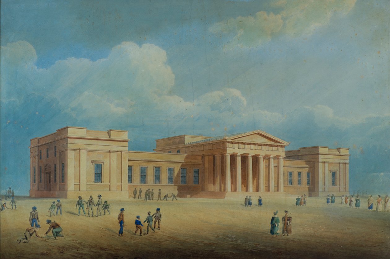 The High School, Dundee, ca. 1832 (penn og blekk) av George Angus