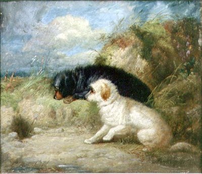 Terrier ved et kaninhull av George Armfield