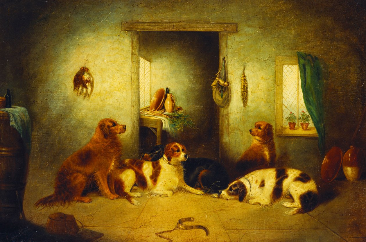 Venter på mester, 1870 av George Armfield