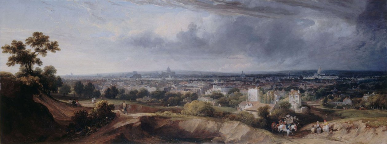 Paris, sett fra høyden av Montmartre, 1822. av George Arnald
