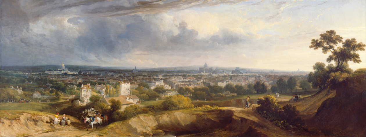 Utsikt over Paris fra Montmartre, 1829 av George Arnald