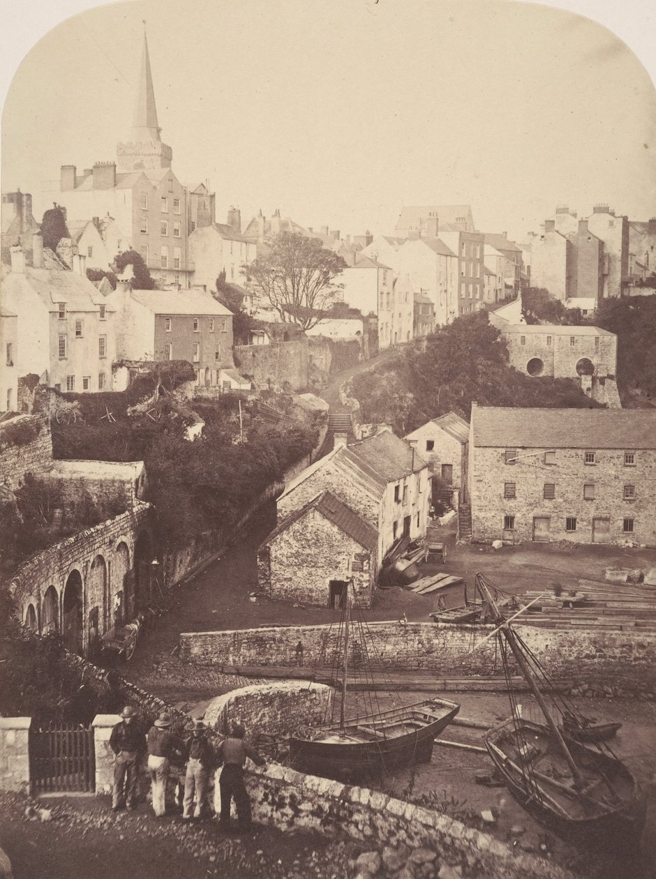 En del av Tenby Town and Harbour, 1853. av George B. Stokes