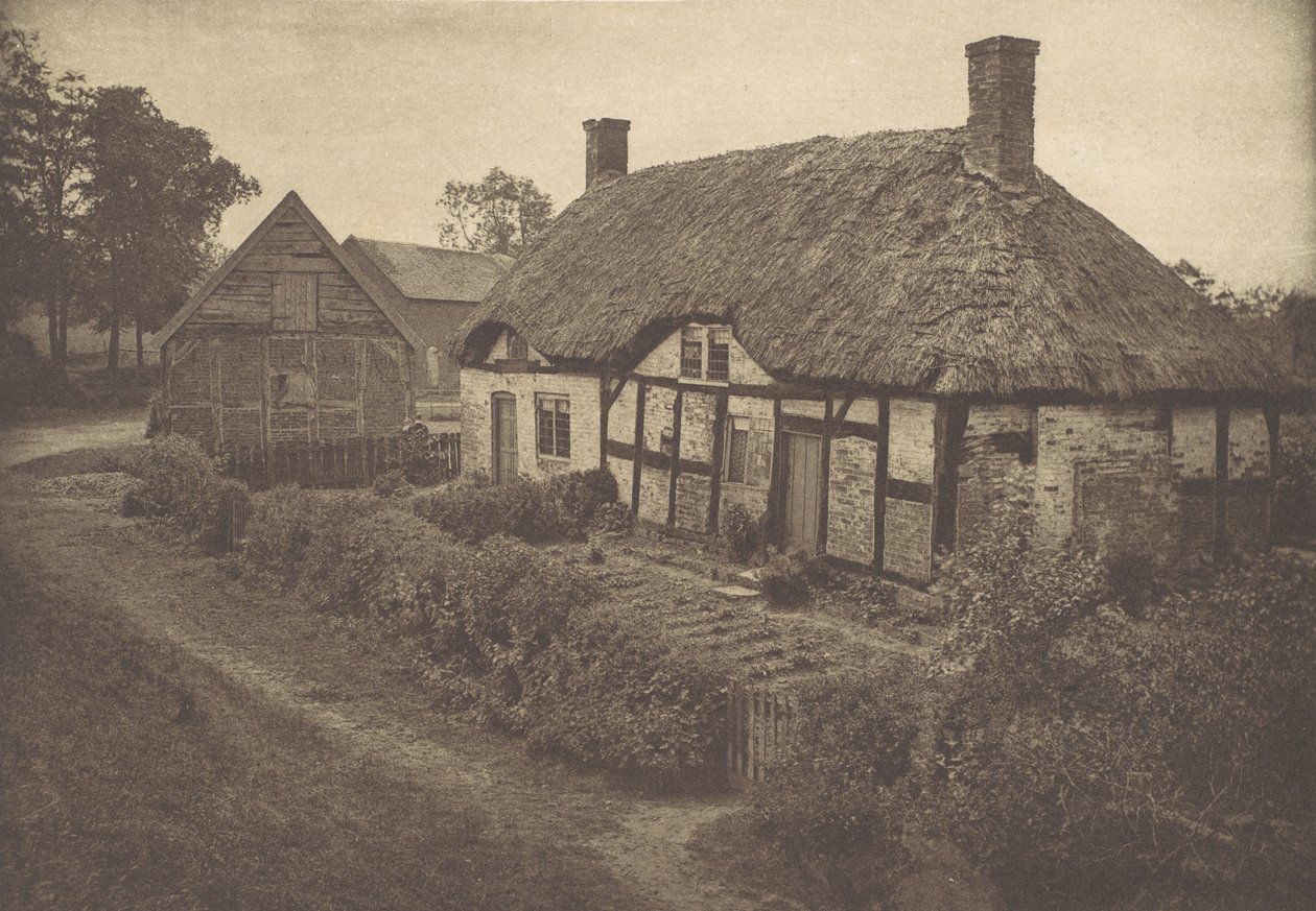 Izaak Waltons hus i Shallowford, Staffordshire, 1880-tallet, trykt 1888., 1880-tallet, trykt 1888. av George Bankart