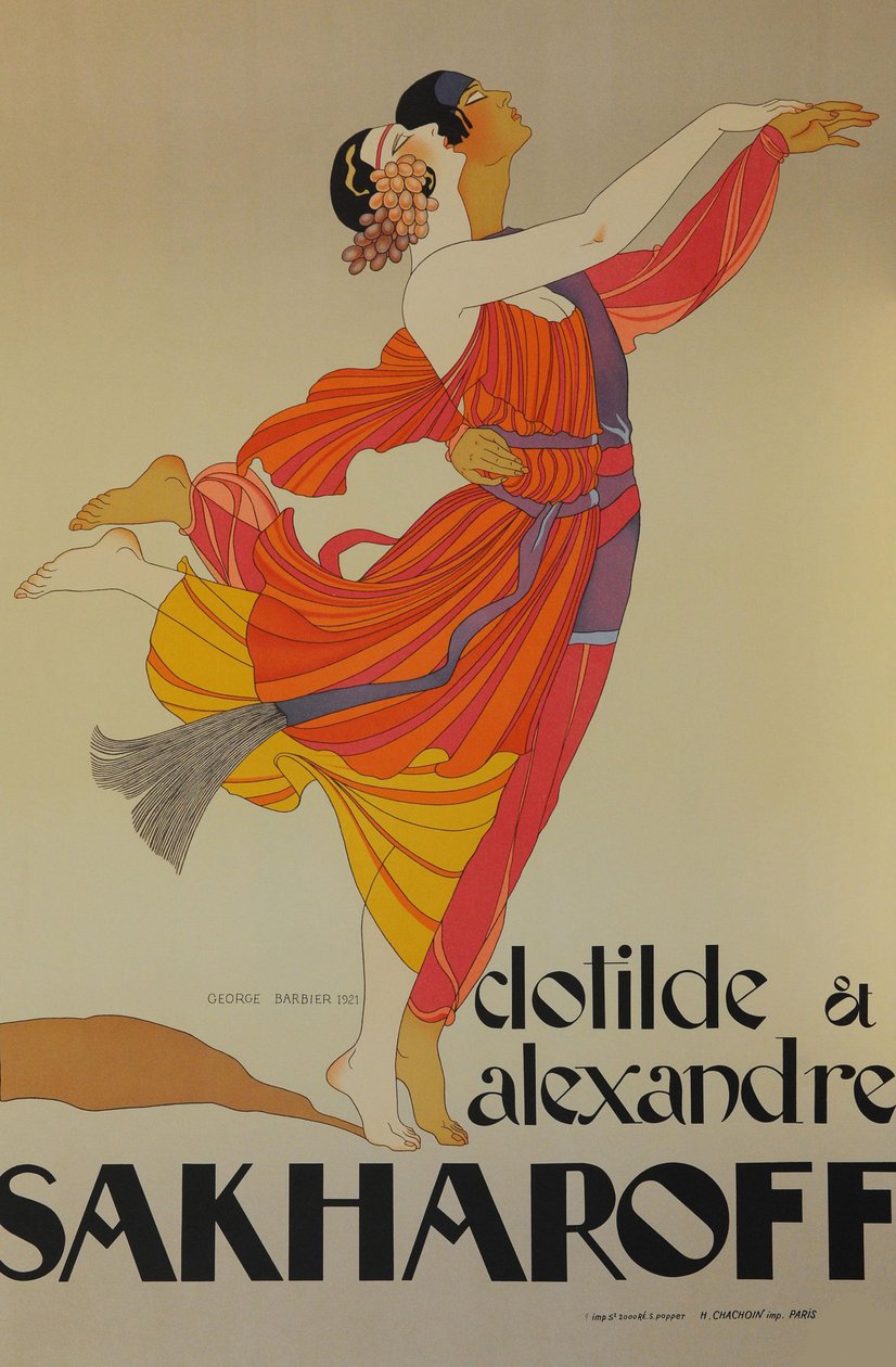 Clotilde og Alexandre Sakharoff, 1921. av George Barbier