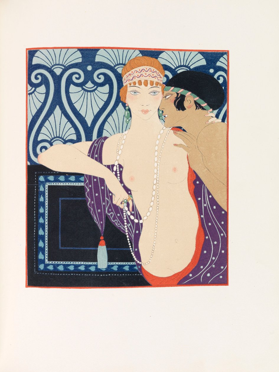 Illustrasjon for Les Chansons de Bilitis The Songs of Bilitis av Pierre Louÿs, 1922. av George Barbier