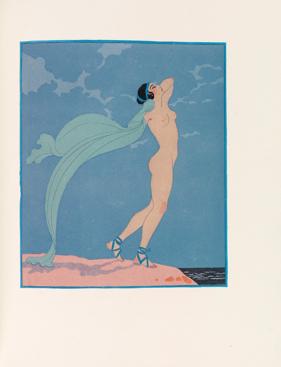 Illustrasjon for Les Chansons de Bilitis The Songs of Bilitis av Pierre Louÿs, 1922. av George Barbier