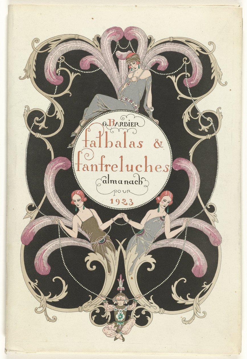 The Fashion Magazine som frister Falbalas og Fanfreluches, Almanac of Present, Past & Future Modes for 1923, 2. år av George Barbier