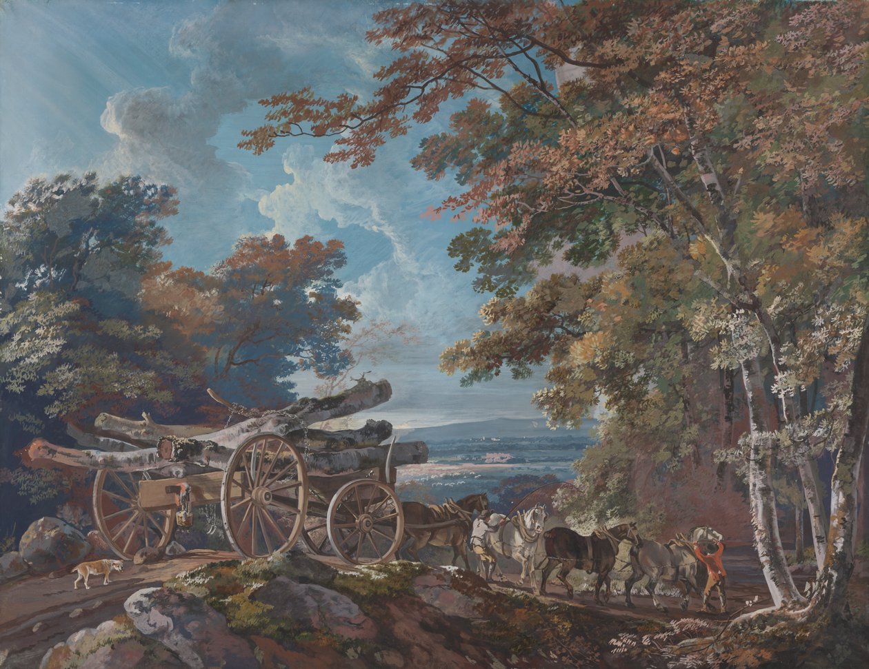 Timber Wain på en røff vei (en av et par) av George Barret