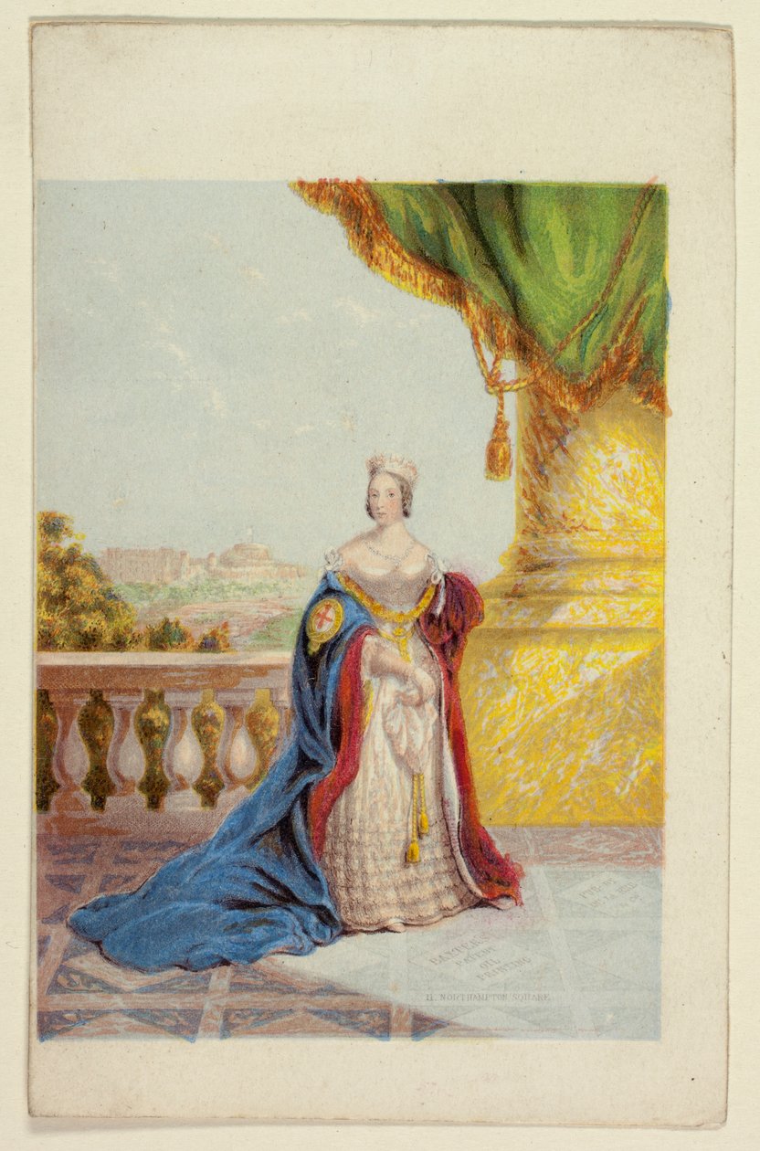 Hennes Majestet dronning Victoria, også kalt De la Rue-dronningen av George Baxter