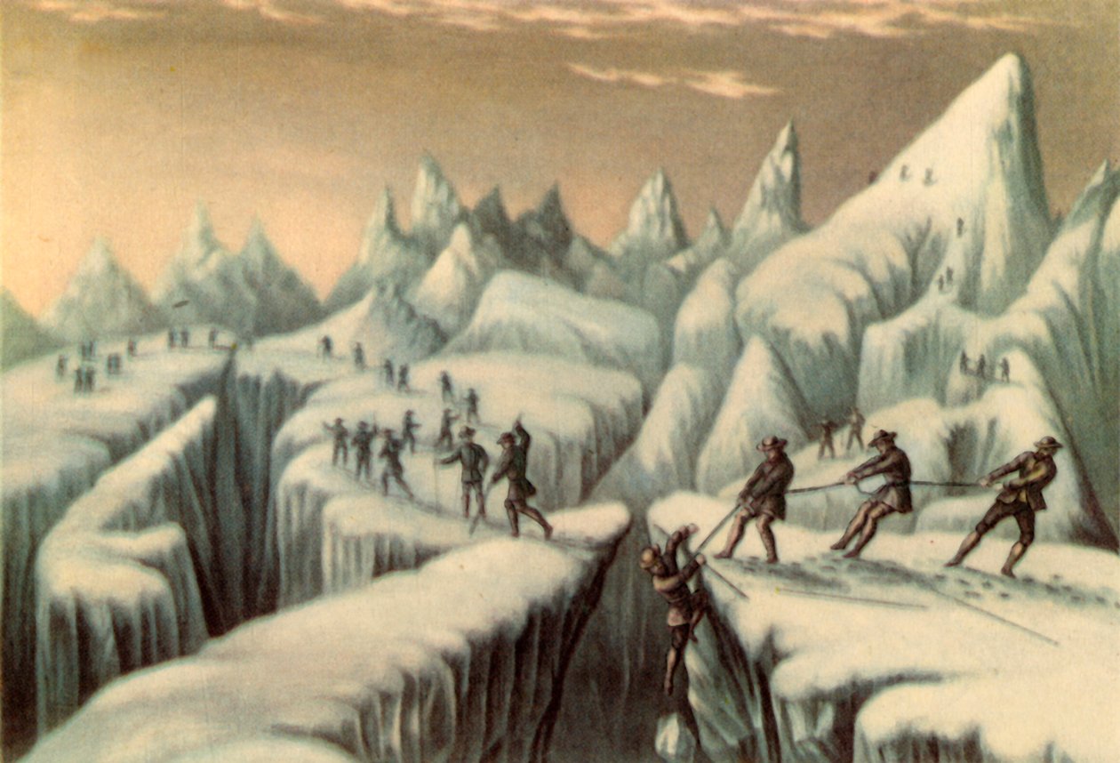 Scene i bestigningen av Mont Blanc, c1853, 1946. av George Baxter