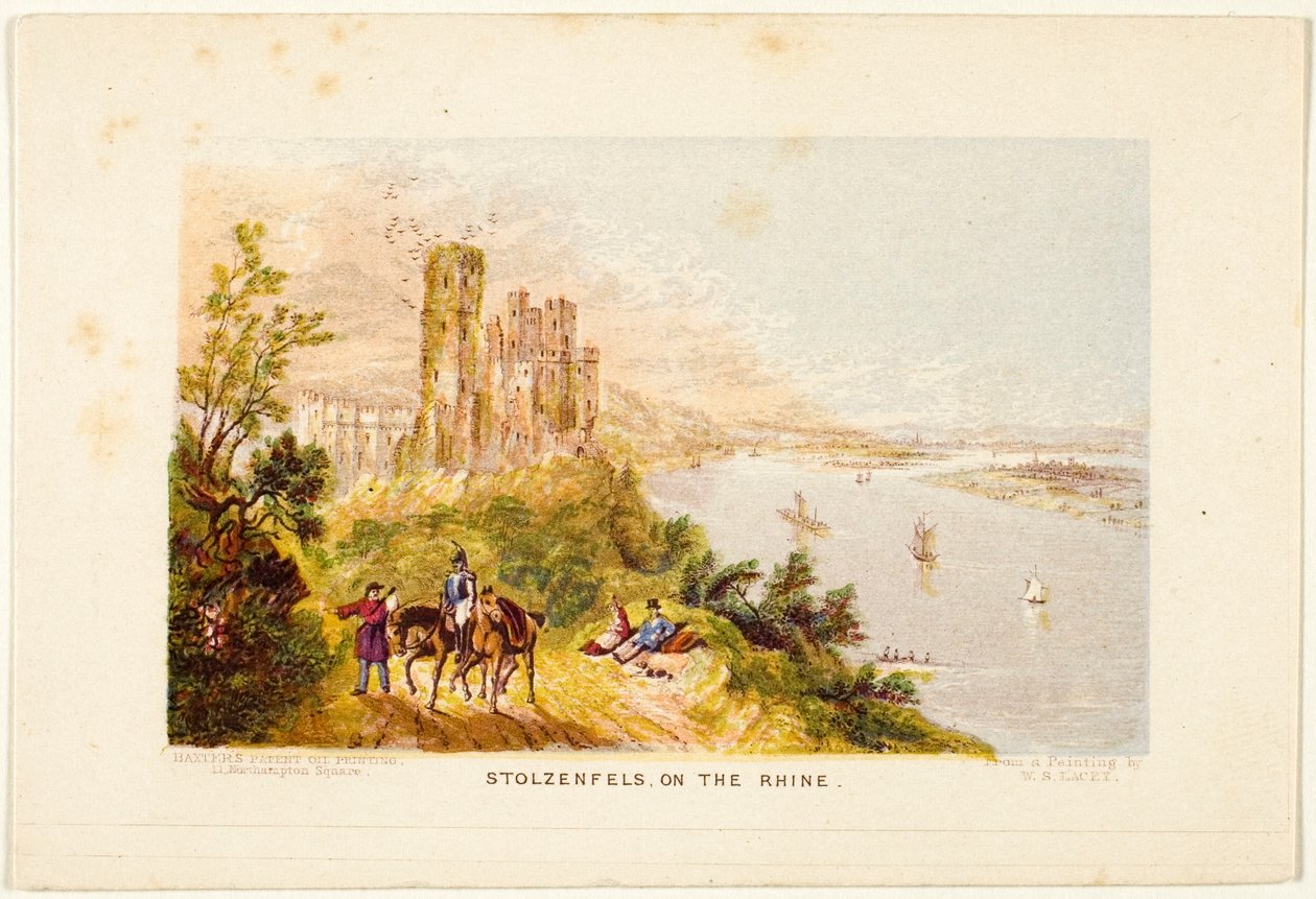 Stolzenfels ved Rhinen av George Baxter