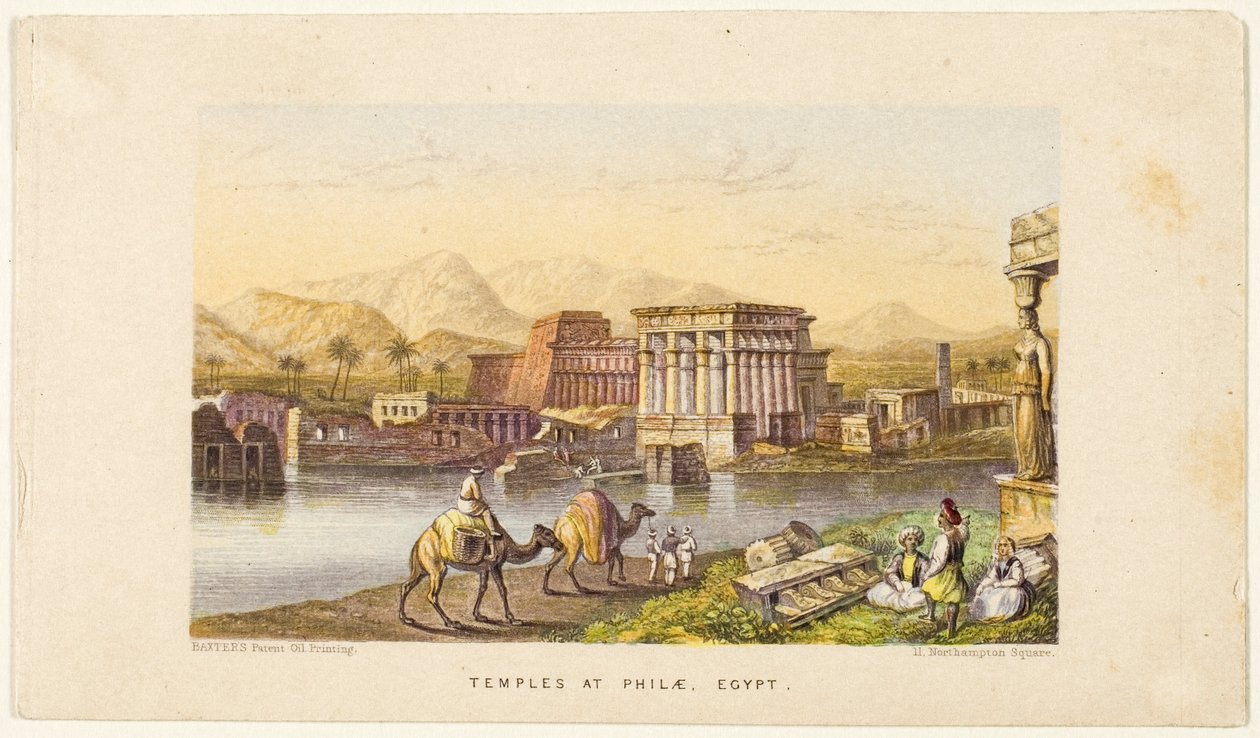 Templene på Philae, Egypt av George Baxter