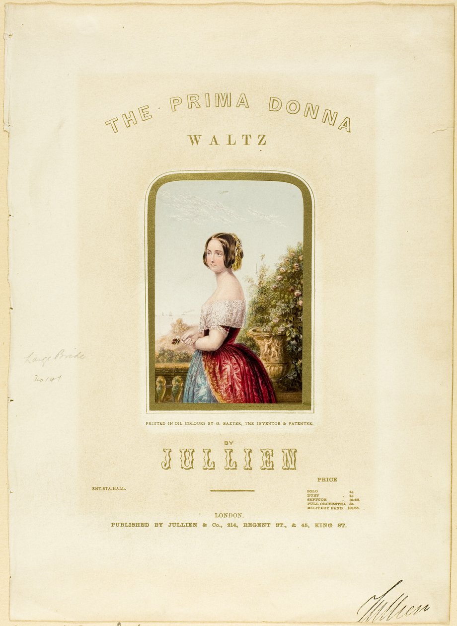 The Bride, cover for The Prima Donna Waltz noter av George Baxter