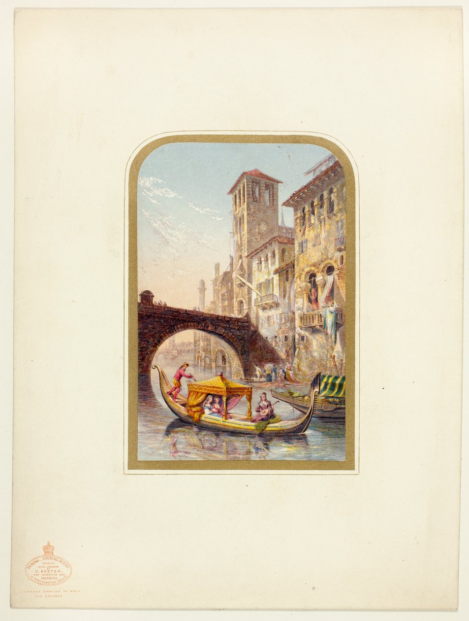 Verona, kveldsscene av George Baxter