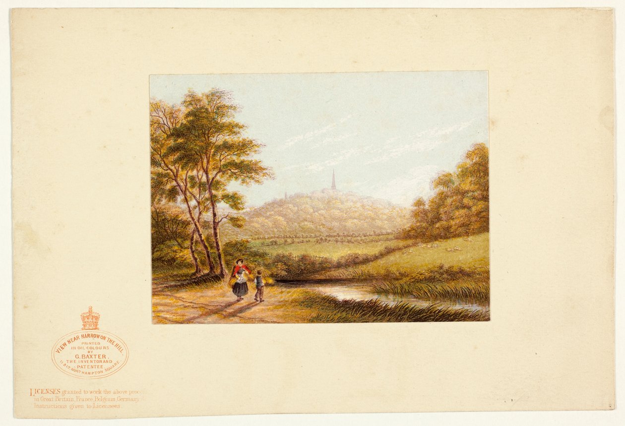 Utsikt fra Harrow-on-the-Hill av George Baxter