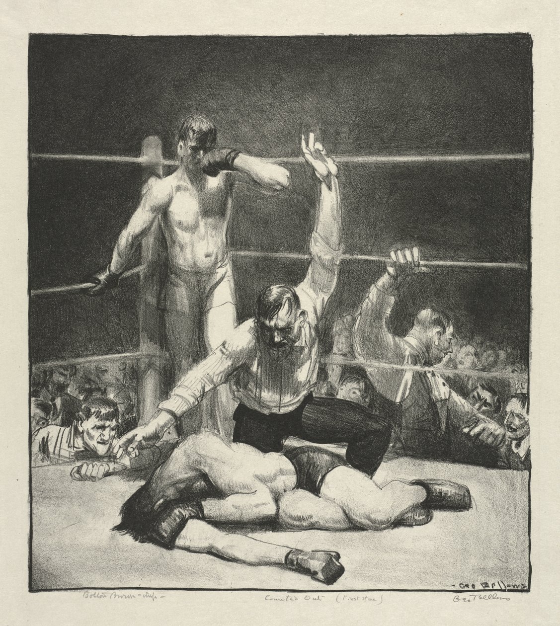 Talt ut, første stein av George Bellows