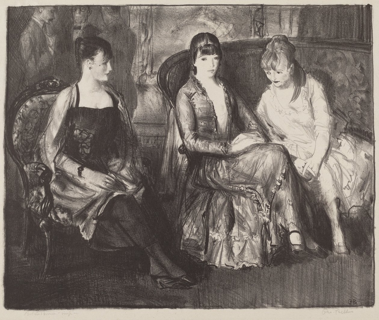 Elsie, Emma og Marjorie, andre stein av George Bellows