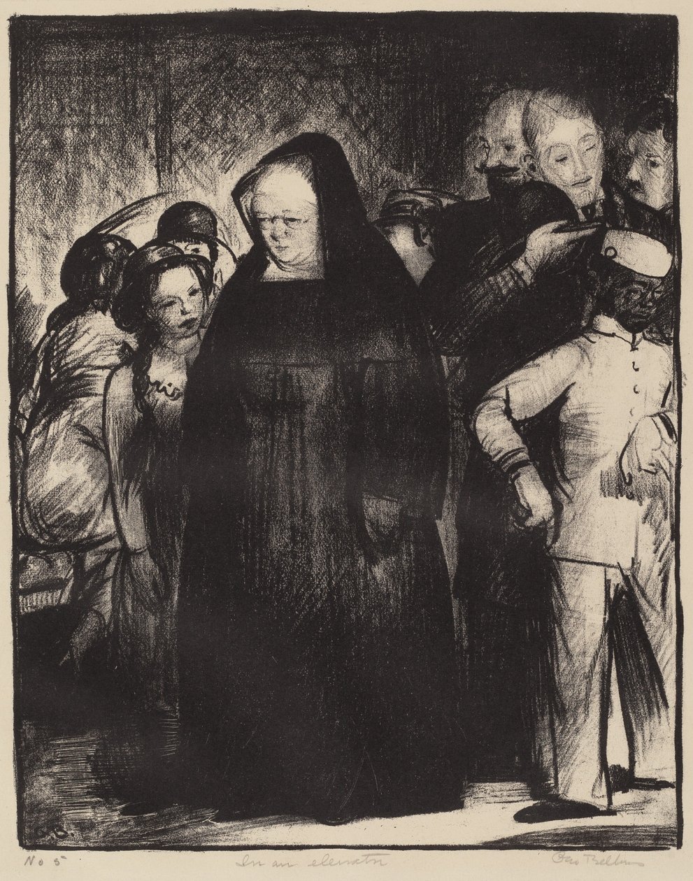 I en heis av George Bellows