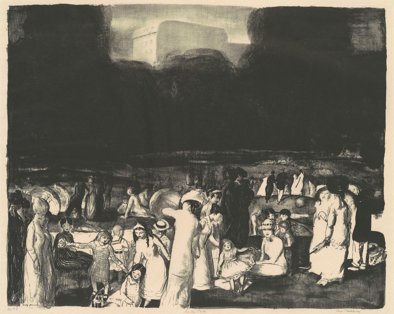 I parken, mørkt av George Bellows