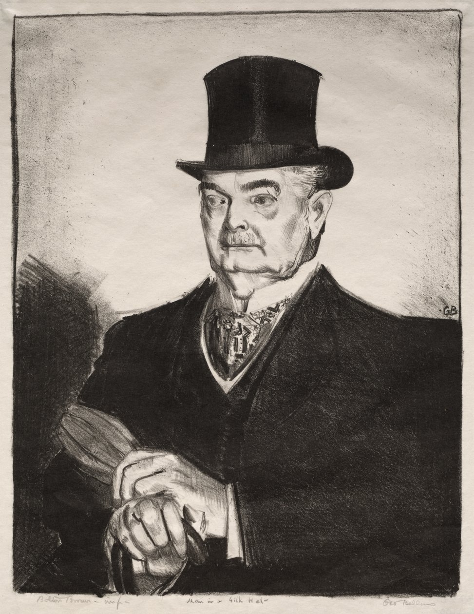 Mann med silkehatt av George Bellows